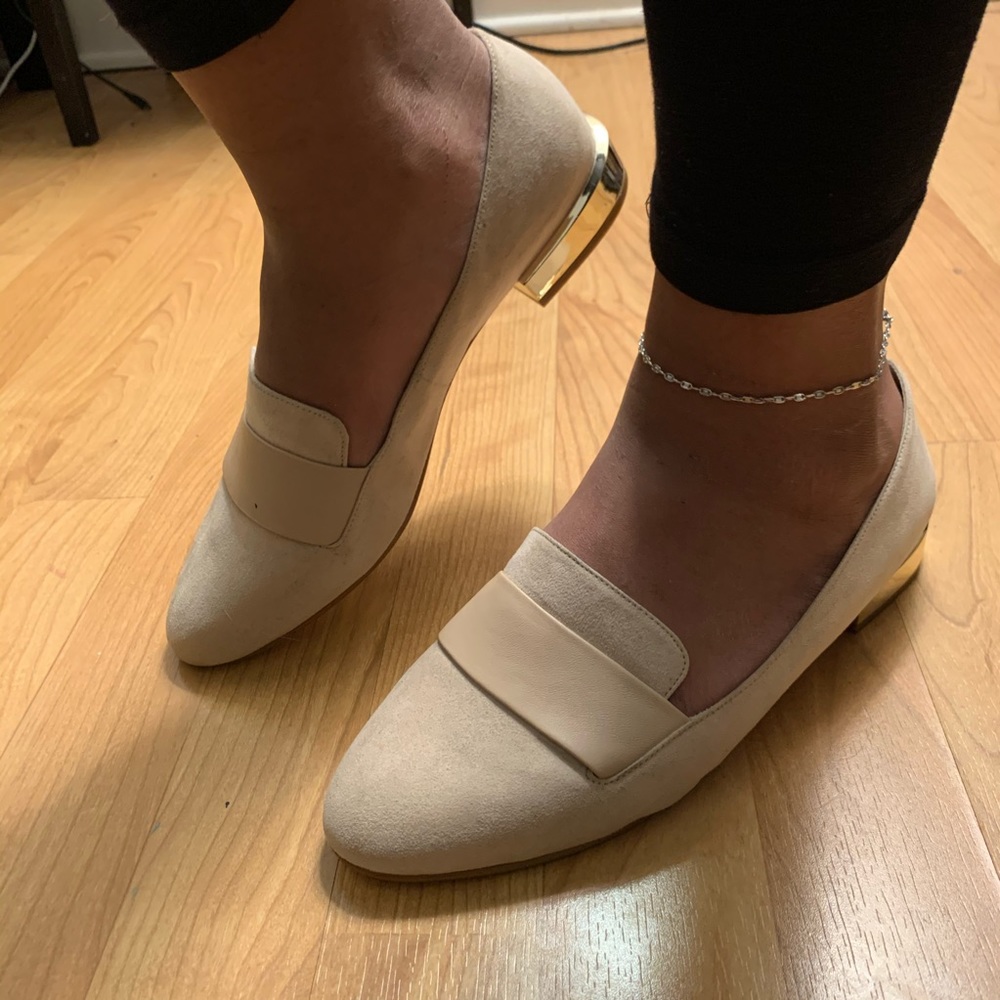 Aldo flats with gold heel